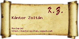 Kántor Zoltán névjegykártya